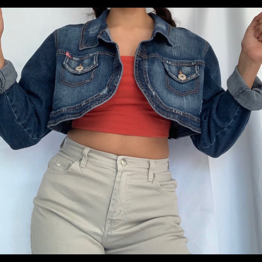 Cropped denim jacket - Picture 1 of 4